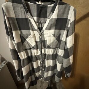 Maurices Monochrome Plaid Shirt XXL